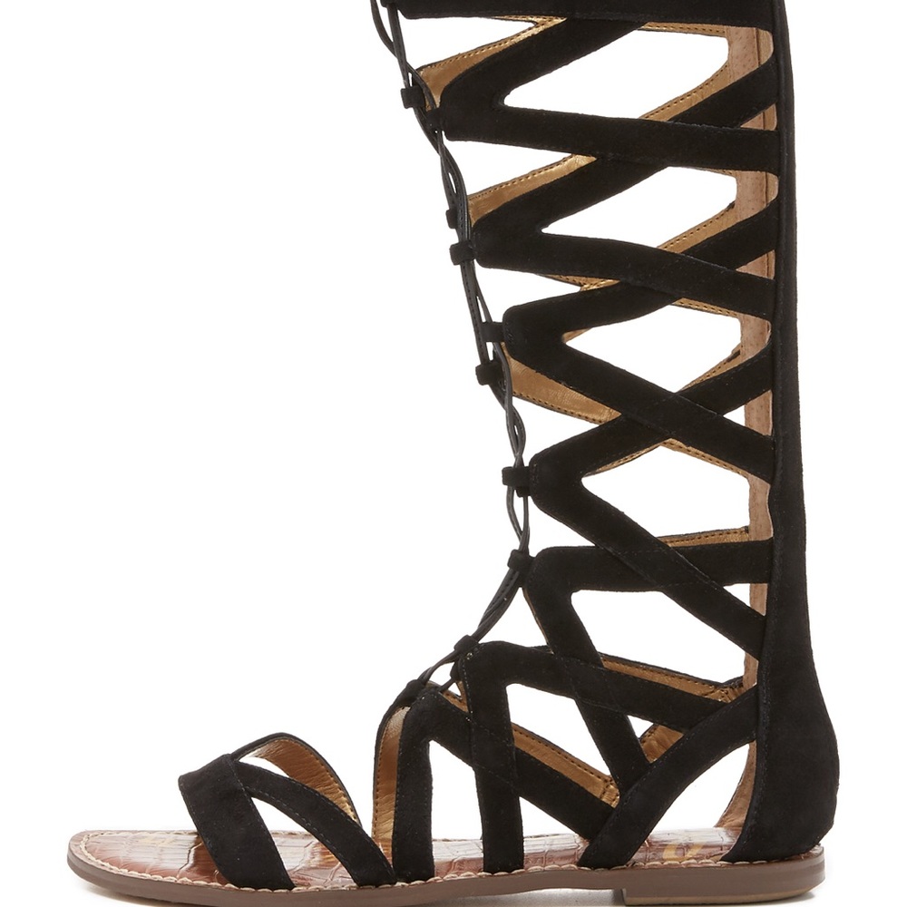 Suede Sam Edelman gladiator sandals knee-high
